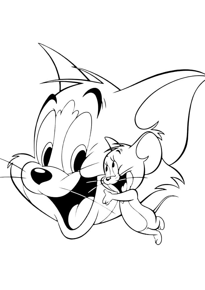 Jerry the mouse and Tom's face